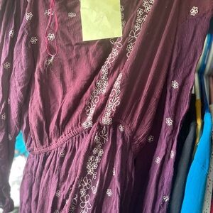 Elegant Purple Embroidered Dress